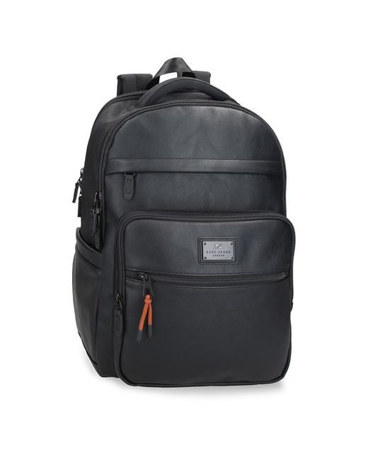 Pepe Jeans Egham Laptop Backpack Double Compartment Black 30 X 42 X 14.5 Cm Polyester 20.46l for men