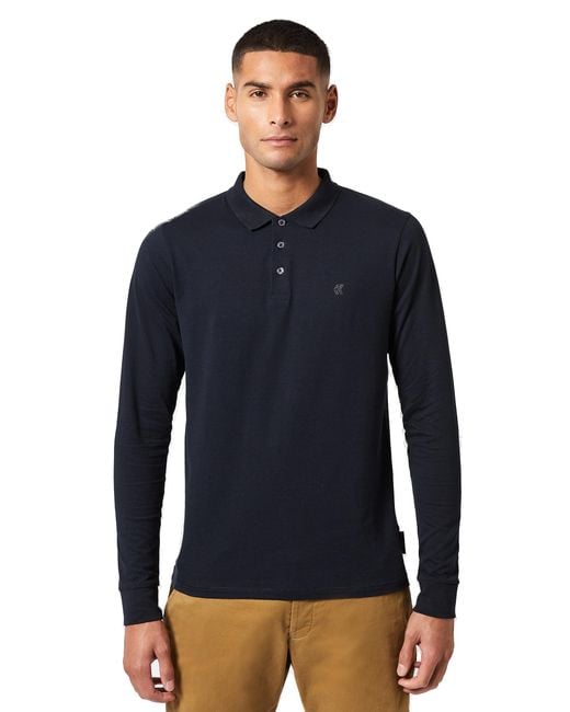 French Connection Blue Jersey Long Sleeve Polo Shirt Blouse for men