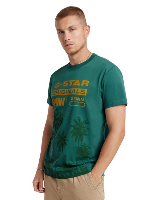 G-Star RAW Green Palm Originals R T T-shirt for men