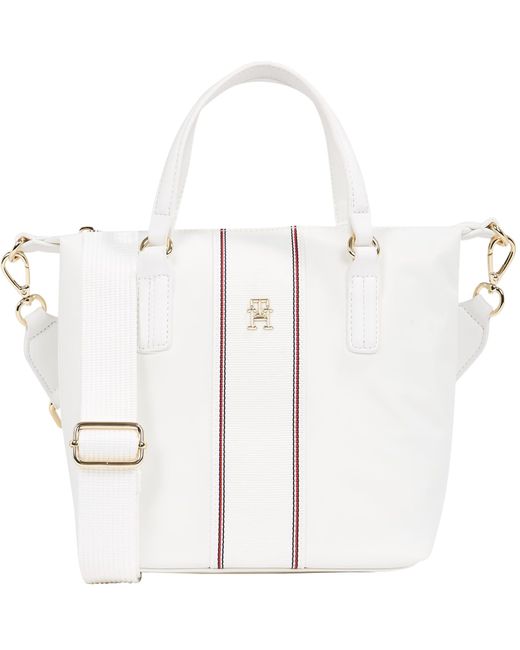 Tommy Hilfiger White Tote Bag Tasche Poppy Klein