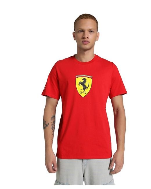 PUMA S Ferrari Race Colored Big Shield Tee Motorsport for men