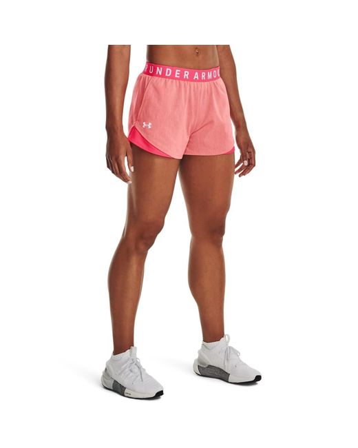 Under Armour Women's Play Up Short 3.0 - Twist, (683) Pink Shock/posh Pink/white, Small
