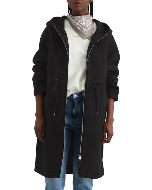 Marc O' Polo Black Denim Parka mit Kapuze knielang