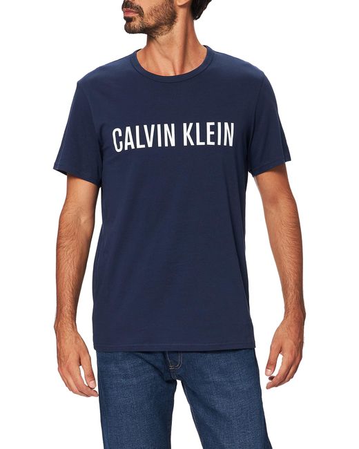 S/S Crew Neck T-Shirt di Calvin Klein in Blue