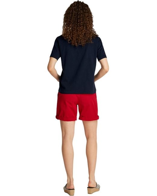 Tommy Hilfiger Slub Crop V-nk Ss Ww0ww43901 in het Red