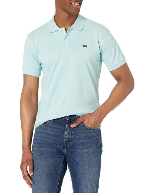 Lacoste Blue Contemporary Collection's Short Sleeve Classic Pique L.12.12 Polo Shirt for men