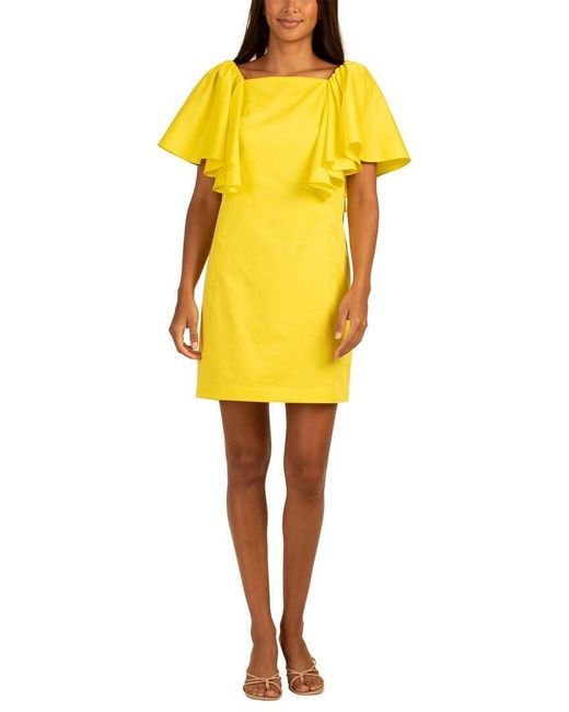 Trina Turk Yellow Hollywood Silk-blend Mini Dress