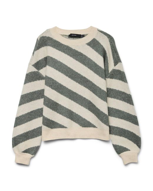 Vero Moda Gray Vmlara Ls O-neck Pullover Ga Boo Rep Knitted Jumper