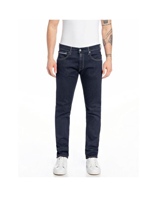 Anbass Hyperflex Re-Used Jeans di Replay in Blue da Uomo