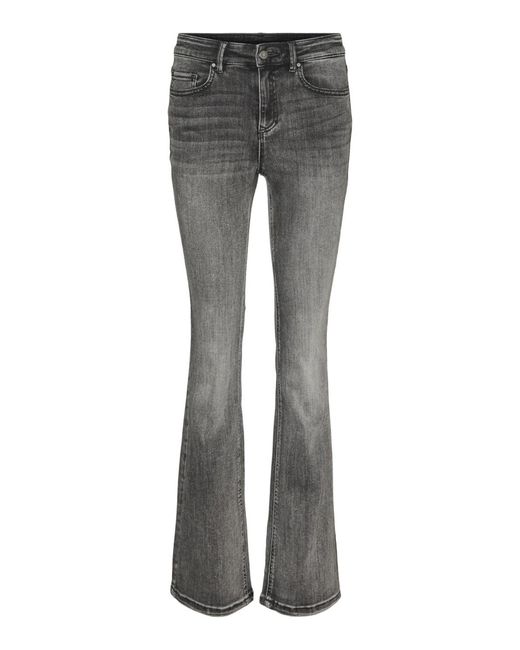 Vero Moda Gray Schlagjeans FLASH (1-tlg) Plain/ohne Details