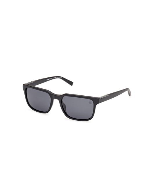 Timberland Black Injected Sun Glasses Polarized Square Sunglasses for men