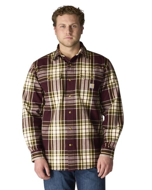 Carhartt Multicolor Loose Fit Heavyweight Flannel Long-sleeve Plaid Shirt for men