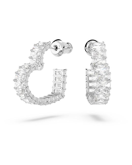 Pendientes de aro matrix Swarovski de color Metallic