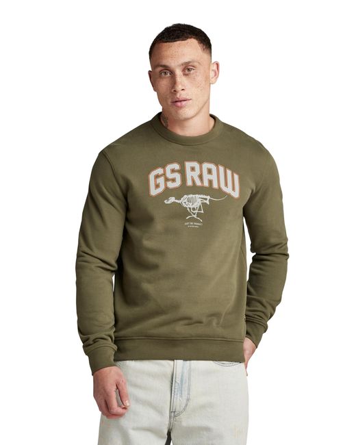 G-Star RAW Skeleton Dog Graphic Sweatshirt in Green für Herren