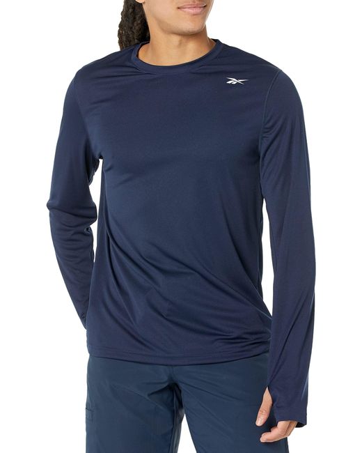 Reebok Blue Long Sleeve Workout Shirt T for men