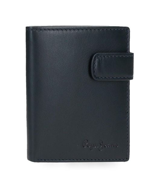 Luton Cartera Vertical con Cierre de Clic Azul 8,5x10,5x1 cms Piel by Joumma Bags Pepe Jeans de hombre de color Blue