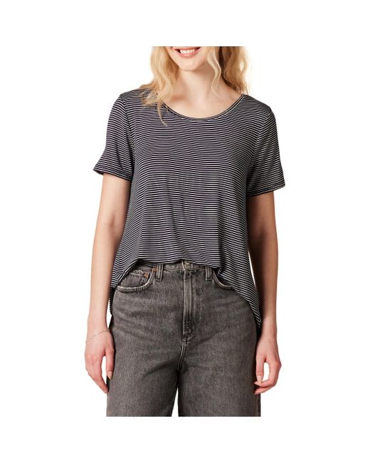 Amazon Essentials Gray Kurzärmliges Swing-T-Shirt mit U-Ausschnitt und lockerer Passform