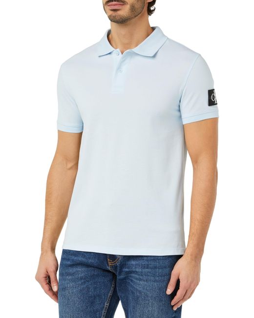 Calvin Klein Poloshirt Kurzarm Badge Polo Regular Fit in White für Herren