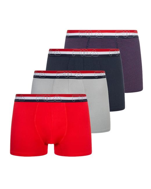 Pack X4 Boxers Rouge/Gris Brief Rouge m Fila pour homme en coloris Red