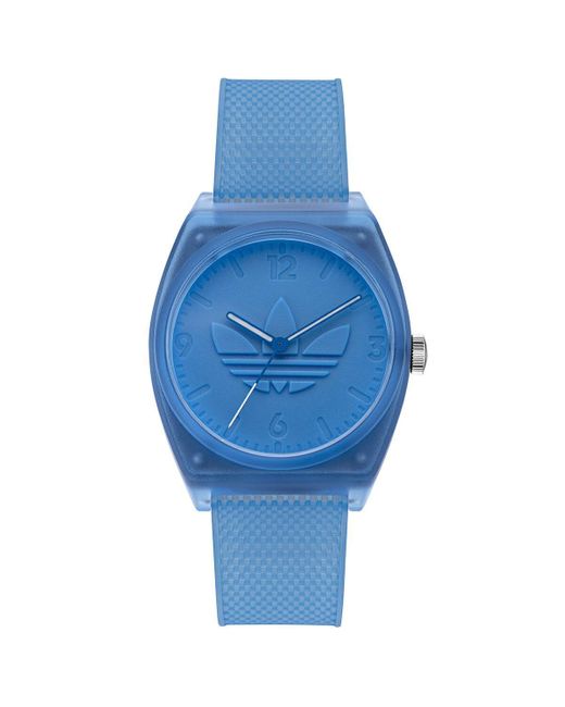 Adidas Analoge Quarz Horloge Met Plastic Band Aost22031 in het Blue