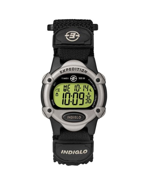 Timex T47852 Expedition Mid-size Digital Cat Black Fast Wrap Strap 