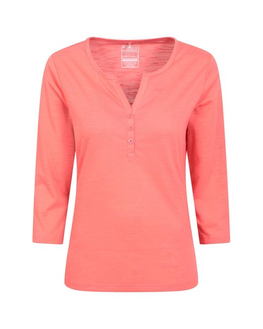 Mountain Warehouse Pink Uv Lightweight Tee - For Spring Summer & Travel Coral