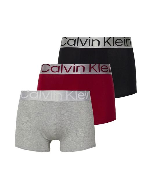 Calvin Klein 3er-Pack Boxershorts Trunk 3 PK mit Stretch in Red für Herren