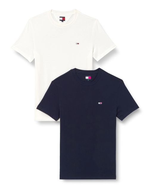 Uomo T-Shirt iche Corte Confezione da 2 Xslim Jersey in Cotone di Tommy Hilfiger in Blue da Uomo