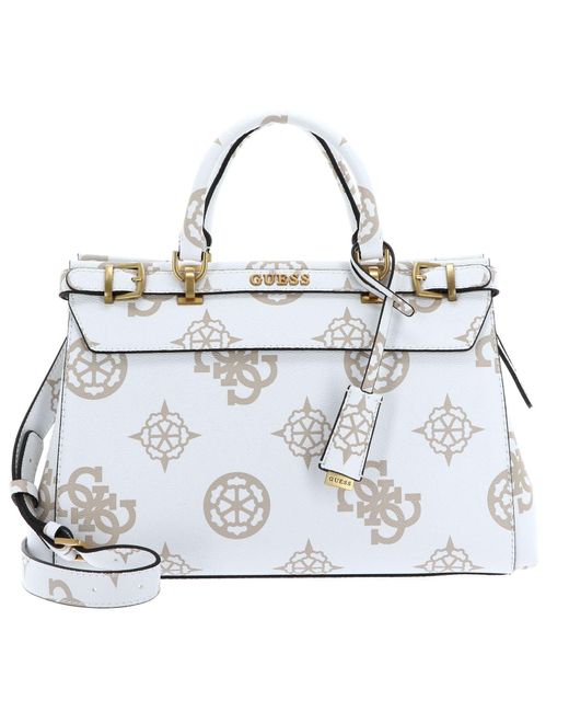 Guess Sestri Logo Luxury Satchel White Logo Lyst
