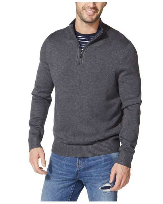 Pull à fermeture éclair 1/4 pour homme Nautica pour homme en coloris Gray