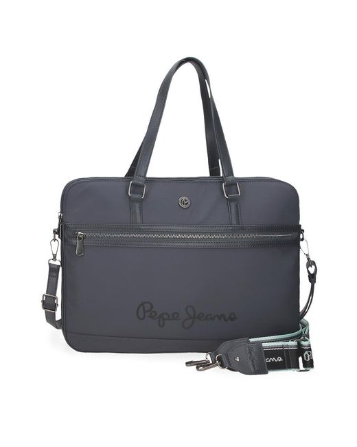 Pepe Jeans Corin Laptop Bag 15.6 Inch Grey 40x30x5cm Polyester And Pu