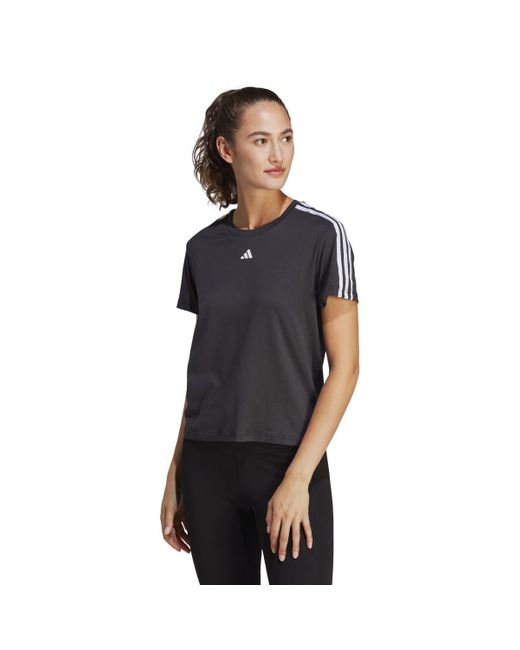 Adidas Originals Black Aeroready Train Essentials 3-stripes T-shirt