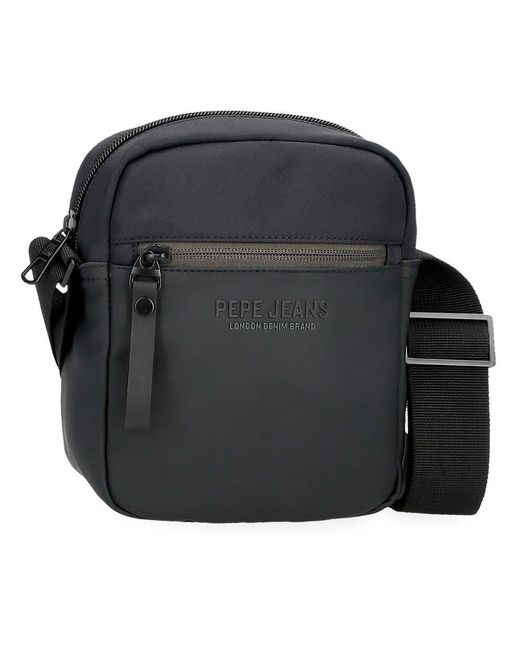 Pepe Jeans Sail Up Shoulder Bag Small Black 15x19.5x6cm Polyester And Pu By Joumma Bags for men