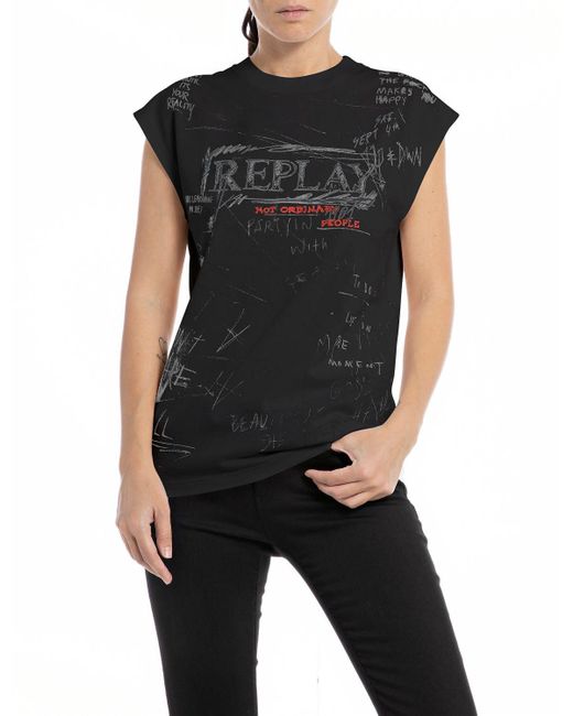 Replay Black W3624n T-shirt