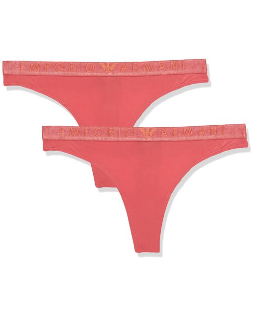 Emporio Armani Red 2-Pack Iconic Microfiber Thong