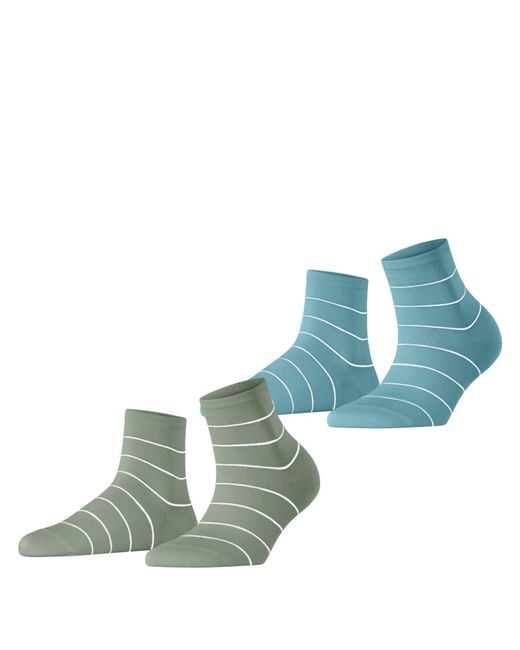 Esprit Blue Socken Fine Line Multipack W Sso Baumwolle gemustert 2 Paar