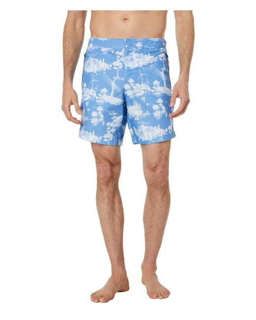 Ted Baker Blue Holoway Printed Swim Shorts for men