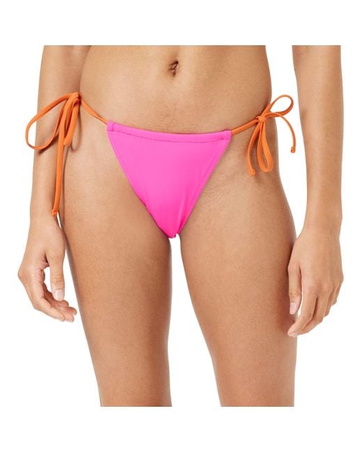 PUMA Pink Side Tie Thong Bikini Bottoms