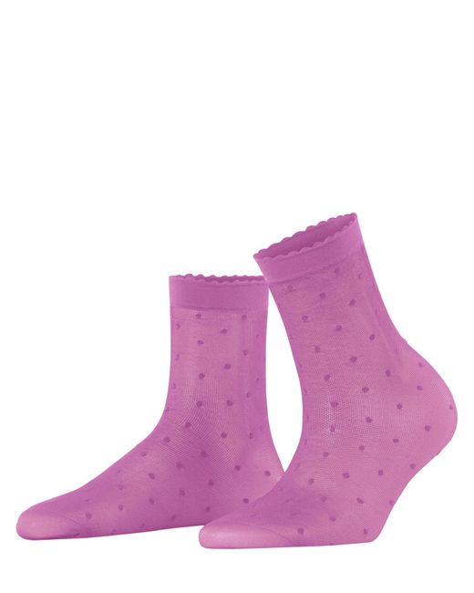 Falke Purple Dot 15 Den W So Sheer Patterned 1 Pair Socks