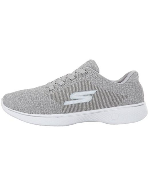 Skechers Performance Go Walk 4 Lace Up Walking Shoe In Gray