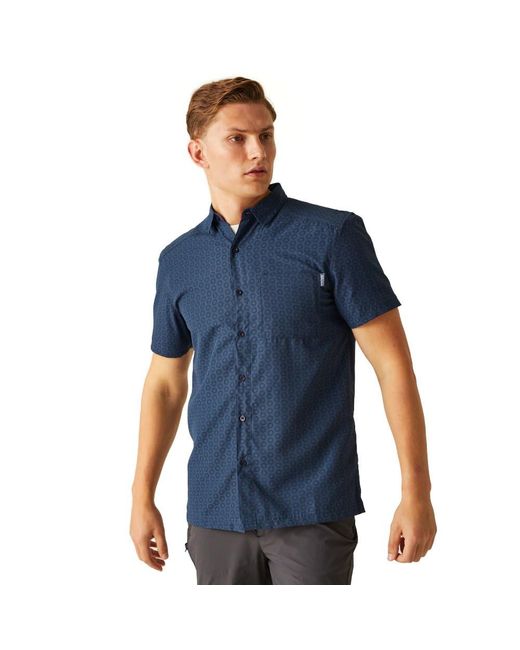 Regatta Blue Mindano Viii Short Sleeve Shirt for men