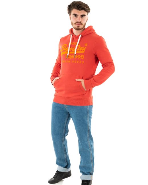 Superdry Vintage Vl Neon Hood Sweatshirt Met Capuchon Voor in het Red voor heren