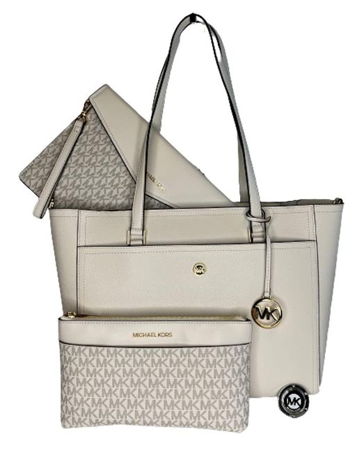 Michael Kors Gray Michael Maisie Large Pebbled Leather 3-in-1 Tote Bag Bundled Purse Hook