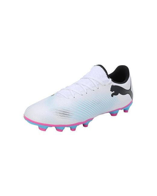 PUMA White Future 7 Play Fg/ag Soccer Cleats for men