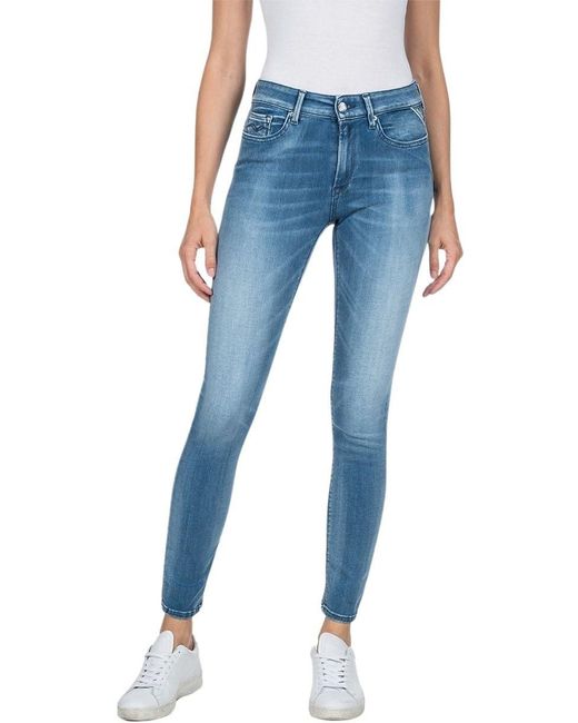 Replay Blue Jeans Luzien Skinny-Fit Hyperflex White Shades mit Stretch