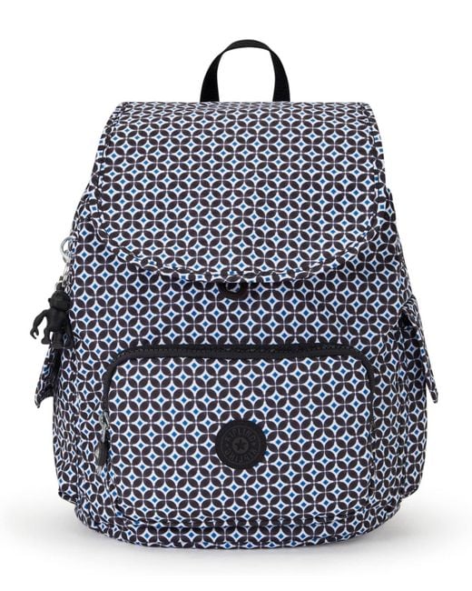 Kipling Blue Backpack City Pack S Blackish Tile Print Small