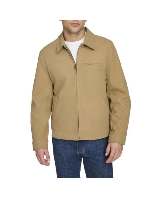 Levi's Natural Mens Faux Leather Laydown Collar Racer Jacket for men