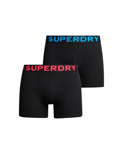 Superdry Boxer Double Pack Boxershorts in Black für Herren