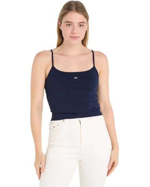 Top Donna Cropped di Tommy Hilfiger in Blue