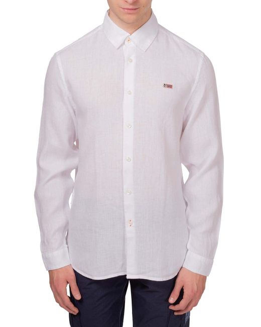 Napapijri White Gilbert Shirt for men